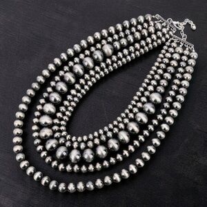 Multi-Strand Navajo Pearl Bead Necklace